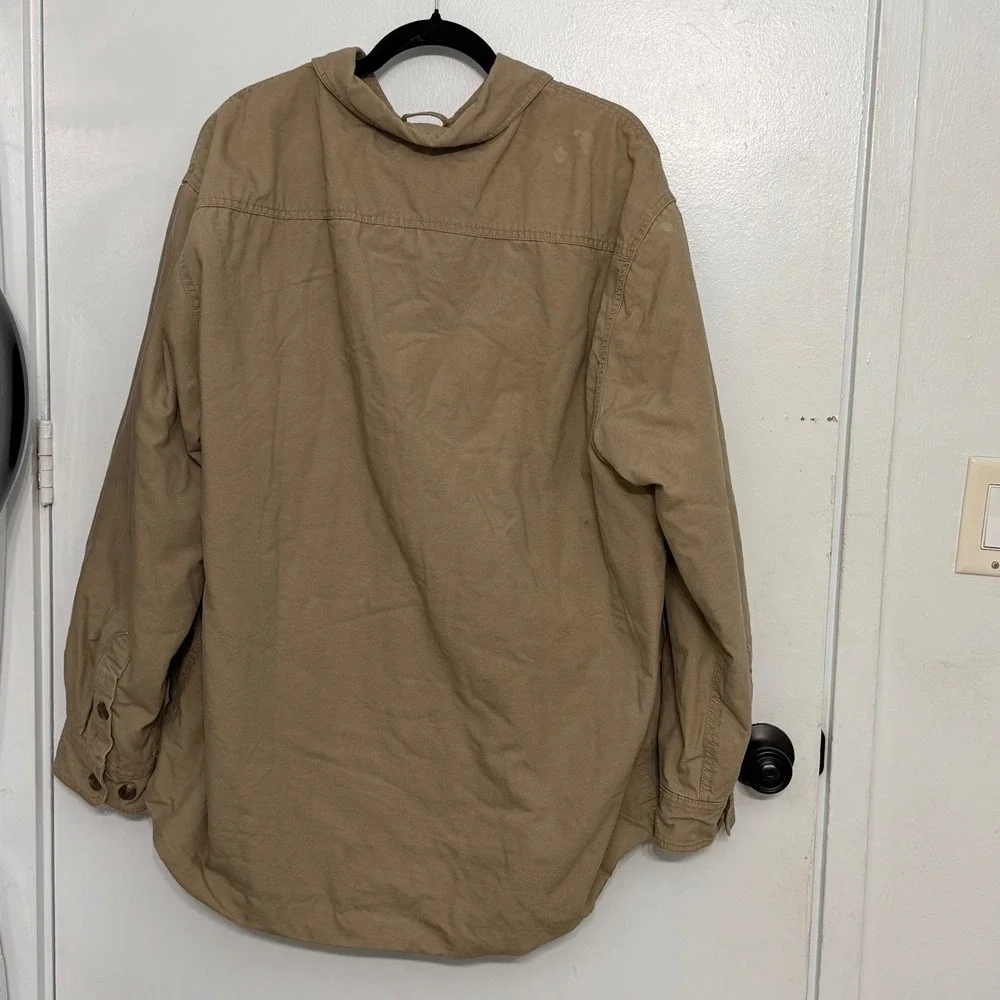 Outdoor Life Utility Workwear Gorpcore Tan Khaki Sherpa Lined Cotton XL Jacket - Picture 3 of 8